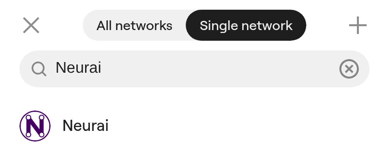 Single network list with Neurai